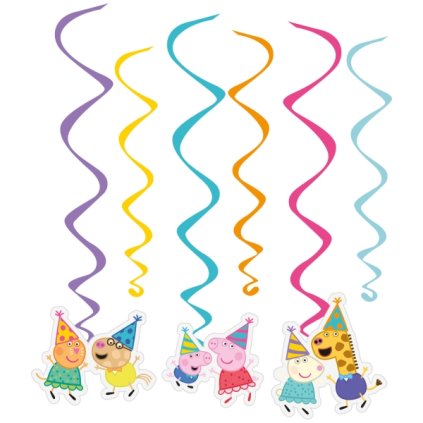 0030460 zavesne spiraly prasatko peppa party 6 ks 600