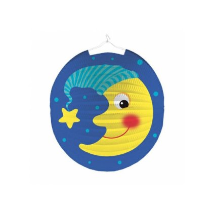 0020543 zavesny lampion kulaty modry mesic 25 cm 600