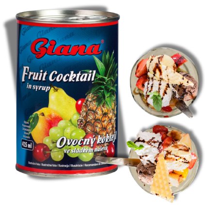 Ovocný pohárový mix - kompot ve sladkém nálevu 410g