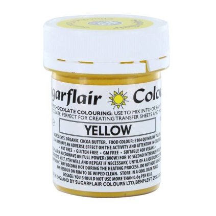 120218 barva do cokolady na bazi kakaoveho masla sugarflair yellow 35 g