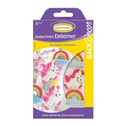 97253 1 cukrova dekorace jednorozec a duha 8ks gunthart