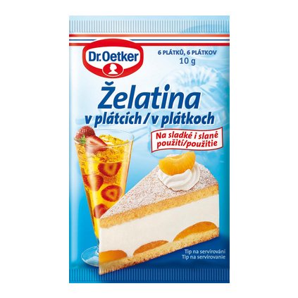 Želatina v plátcích (10 g/6 ks)