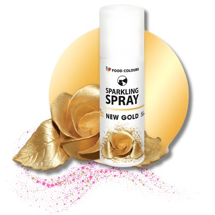 Barva ve spreji Food Colours New Gold (250 ml) Zlatá ♡
