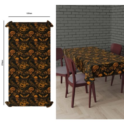 0033543 halloweensky ubrus gothic pumpkin 137 x 274 cm 600