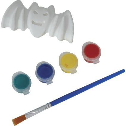 0033535 sadrova dekorace k vybarveni netopyr 6 cm se sadou barev 600