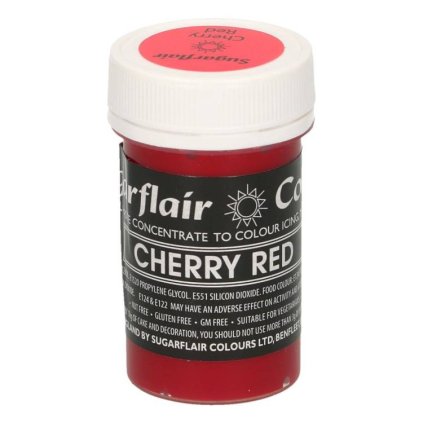 98831 1 gelova barva cherry red pastelova 25 g sugarflair