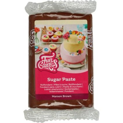 27189 3 potahovaci hmota kastanove hneda 250g funcakes
