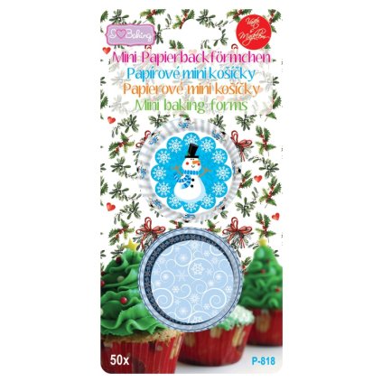 196448 1 alvarak papirove kosicky na pralinky snehulak a snehove vlocky 50 ks