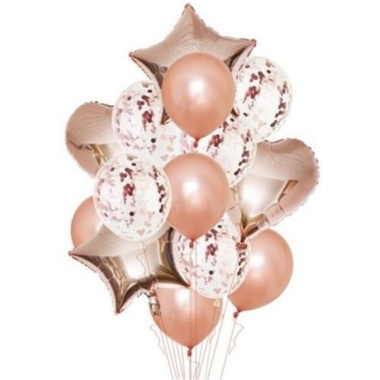 0014646 balonkovy buket rose gold 14 ks 600