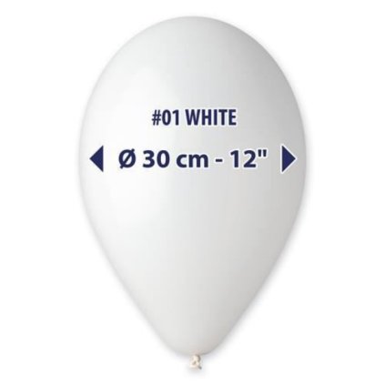 150194 1 balonky 30 cm bile 100 ks
