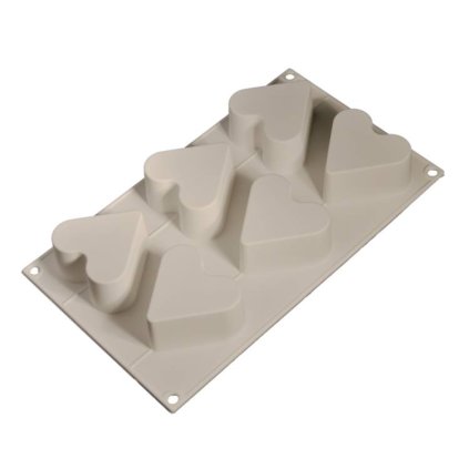 288697 2 cesil silikonova forma na peceni na mrazene dezerty srdce 6 5 cm na 6 ks