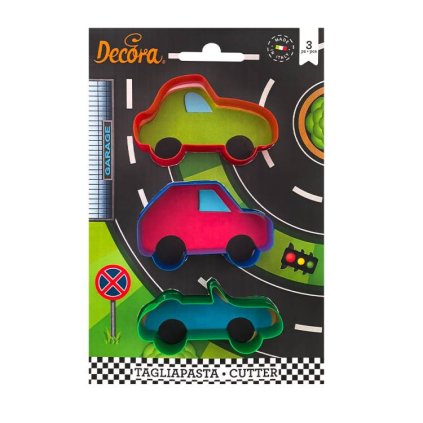 283055 plastovy vykrajovatko auta set 3ks decora