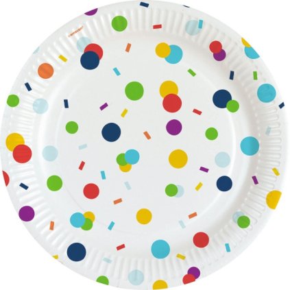 0017878 eko papirove talire rainbow confetti 23 cm 8 ks 600