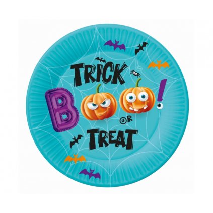 264003 eko papirove talirky halloween trick or treat 18 cm 6 ks