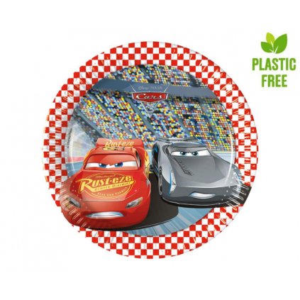 0017828 eko party papirove talirky cars 3 20 cm 8 ks 600