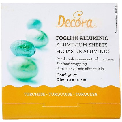 85712 1 folie pro baleni cokolad zelena 10x10cm 150ks decora