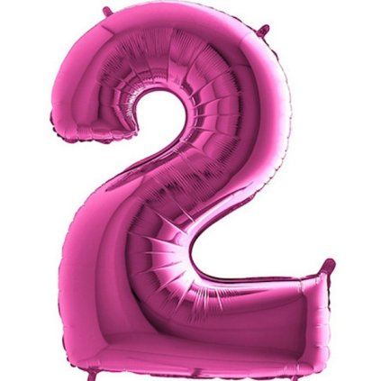 152171 1 nafukovaci balonek cislo 2 ruzovy 102cm extra velky grabo