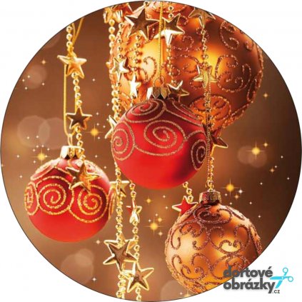 Jedlý papír  ZLATOČERVENÉ OZDOBY  máme jako jedlý papír i fondán