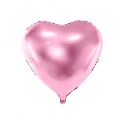 168965 1 foliovy balonek srdce svetle ruzove 45 cm balene