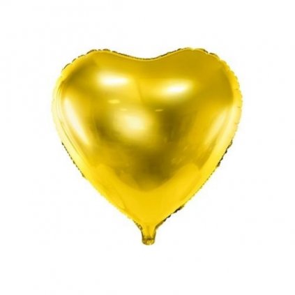 168977 1 foliovy balonek srdce zlate 45 cm balene