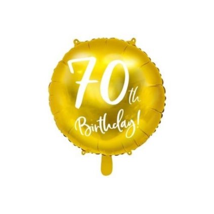 0013615 foliovy balonek zlaty 70th birthday 45 cm 600