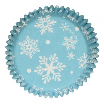 197660 1 funcakes kosicky na muffiny modre se snehovymi vlockami 48 ks