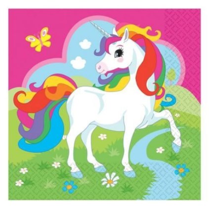 154088 ubrousky unicorn 20ks 33x33cm amscan
