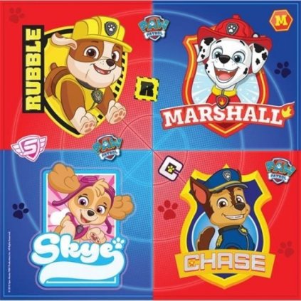 156854 ubrousky paw patrol 16ks 33x33cm amscan