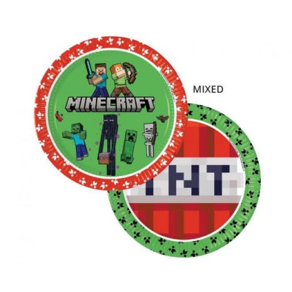 284923 papirove talirky minecraft 23cm 8ks procos