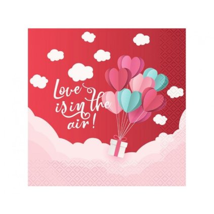 0021431 papirove ubrousky love is in the air 33 x 33 cm cervene 600