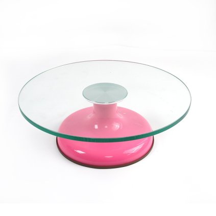 289084 skleneny otocny stojan ruzovy 30 cm