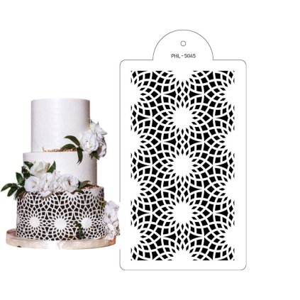 273216 stencil sablona floweros 40x21cm cakesicq