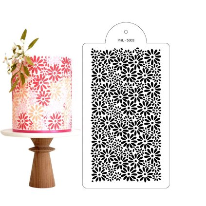 273135 stencil sablona kvetiny 40x21cm cakesicq