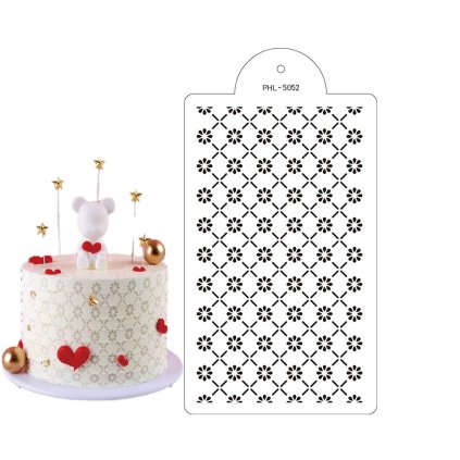 273237 stencil sablona kvetiny lux 40x21cm cakesicq