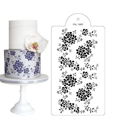273141 stencil sablona kvetiny magic 40x21cm cakesicq
