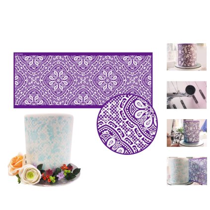 223550 stencil sablona na dort krajka 45 5x18cm cakesicq