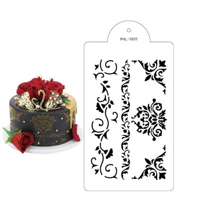273189 stencil sablona ornament boa 35x21cm cakesicq