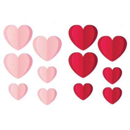 0021241 zavesna dekorace 3d srdce mix 12 ks 600