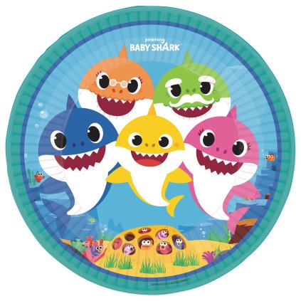 257448 baby shark talire papirove 8 ks 22 8 cm amscan