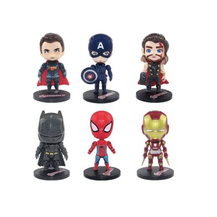 205067 figurky marvel a dc comics superhrdinove 6 ks superman captain america thor iron man spider man a batman cakesicq