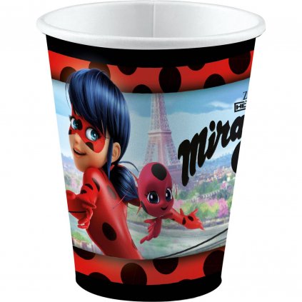 233732 papirove kelimky 250ml 8ks miraculous ladybug amscan