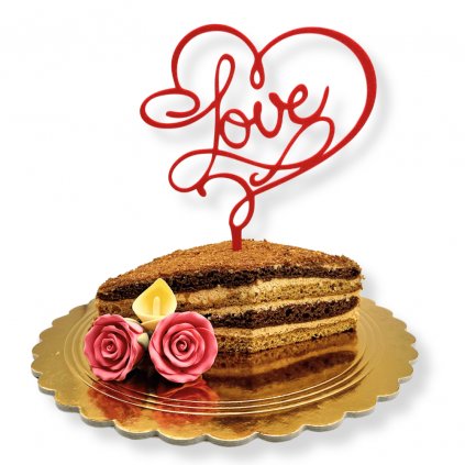 Dortová dekorace na dort Srdce lásky