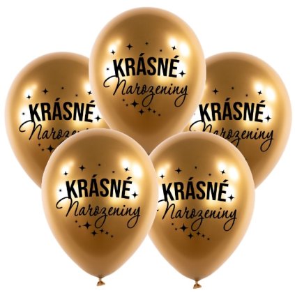 0025071 balonkovy buket chrome krasne narozeniny zlaty 5 ks 600