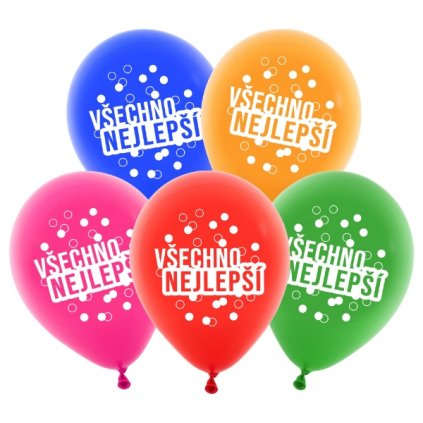 0025742 balonkovy buket vsechno nejlepsi new mix barev 5 ks 600