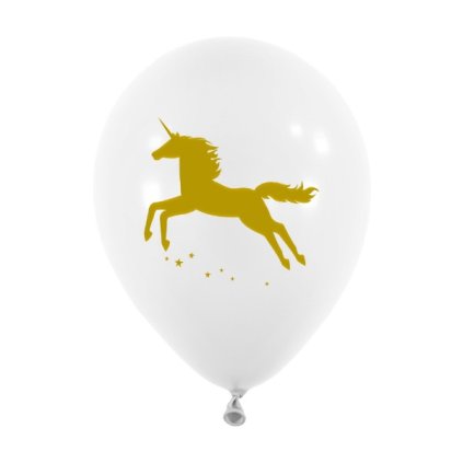 0025170 balonky s potiskem zlaty jednorozec 5 ks 600