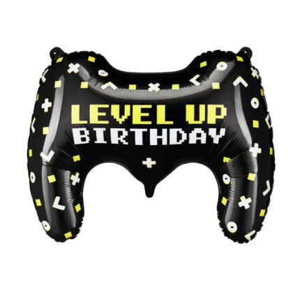 0025275 foliovy balonek ovladac cerny level up birthday 75 cm 600