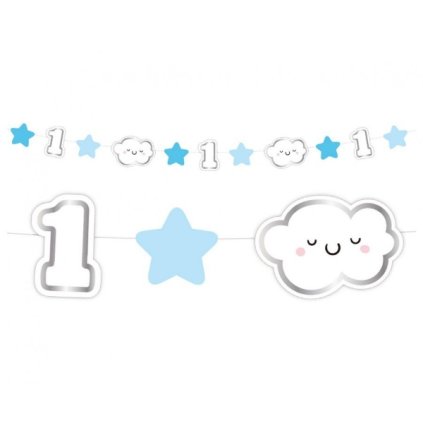 0023657 girlanda 1 narozeniny kluk oblacky a hvezdicky 120cm 600