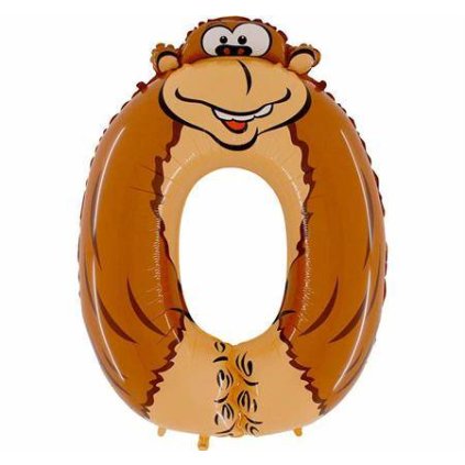 296930 nafukovaci balonek opice cislo 0 pro deti 102cm grabo