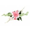 Cukrová květinová vazba na dort, 25 cm - kytice - růže, růžové