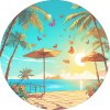 Jedlý papír motýlci - moře, pláž, palmy